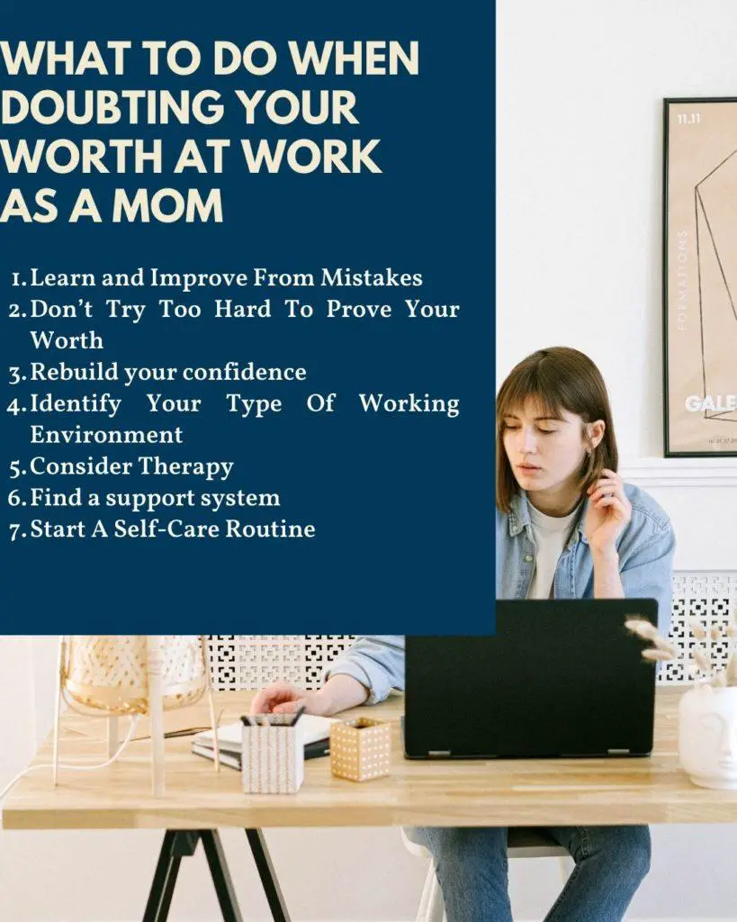 Self- affirmation tips for moms  at work to regain confidence