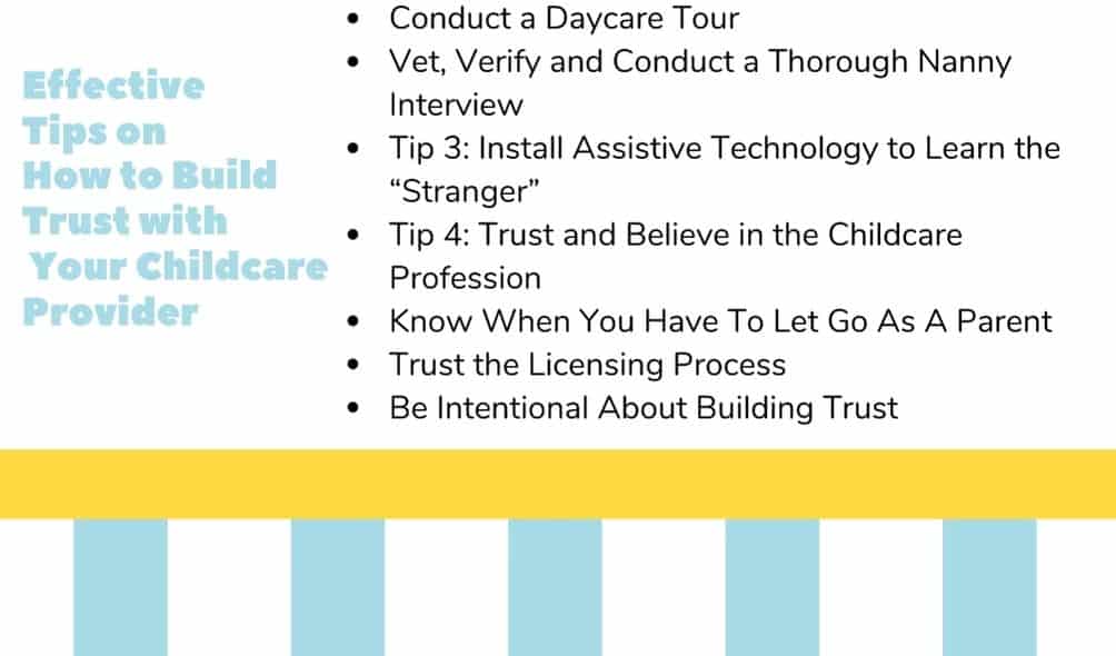 How to build  trust with your nanny or daycare