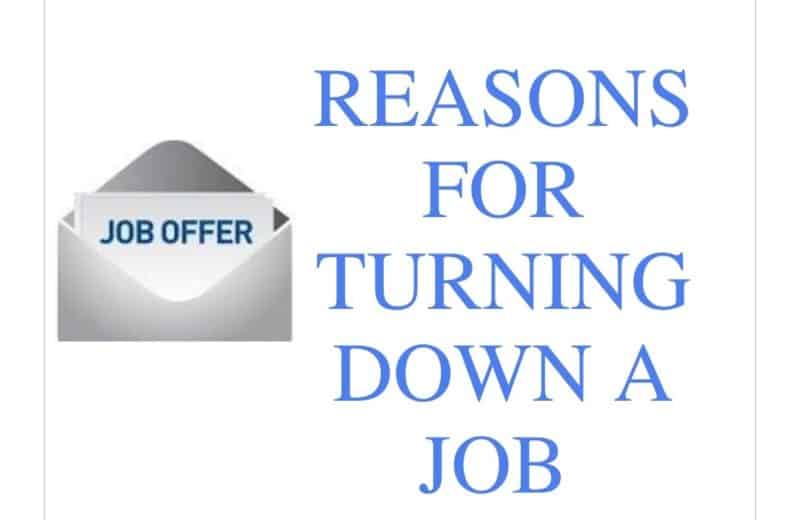 why to reject a job offer