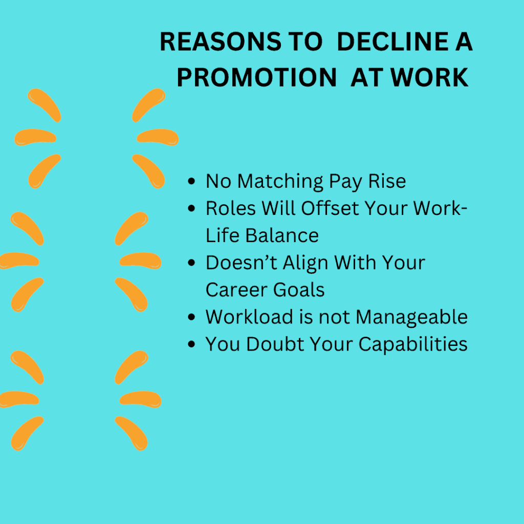Reasons for Declining a Promotion at Work